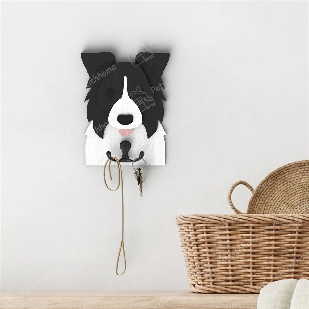 Border Collie Wooden Hook