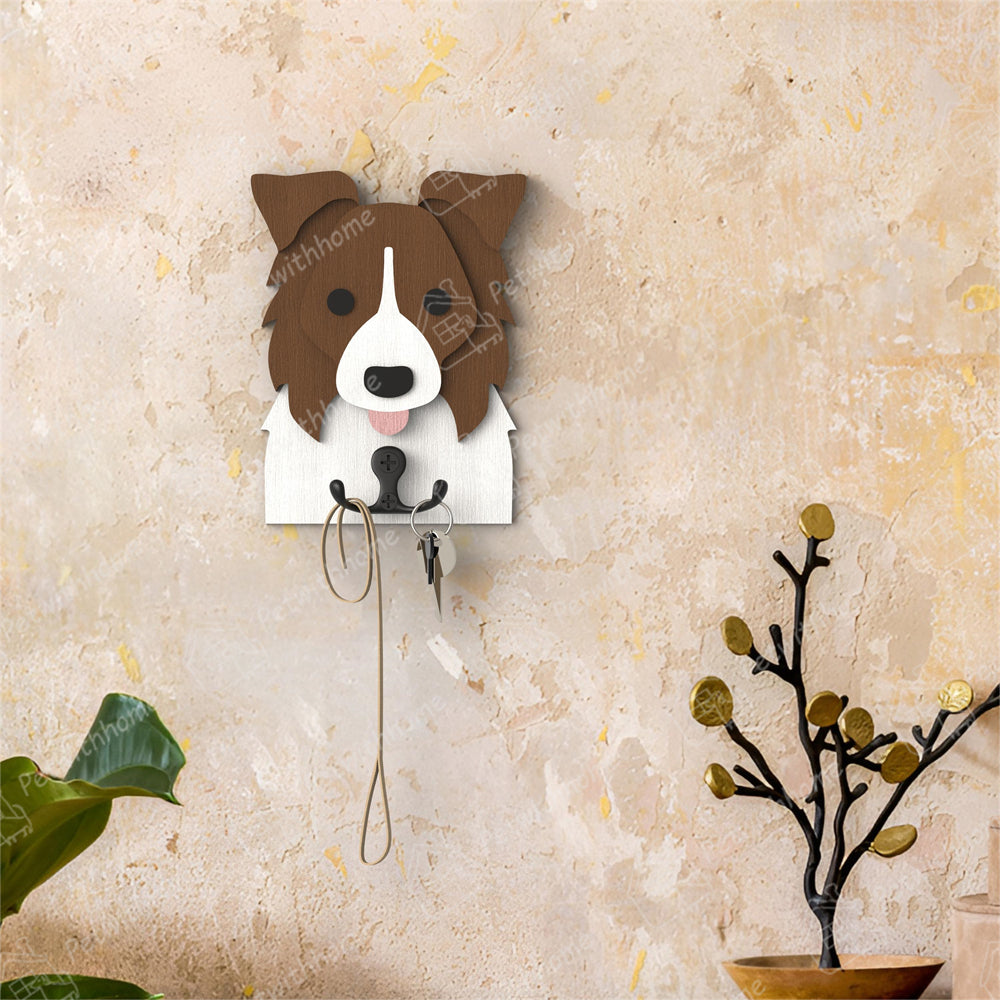 Border Collie Wooden Hook