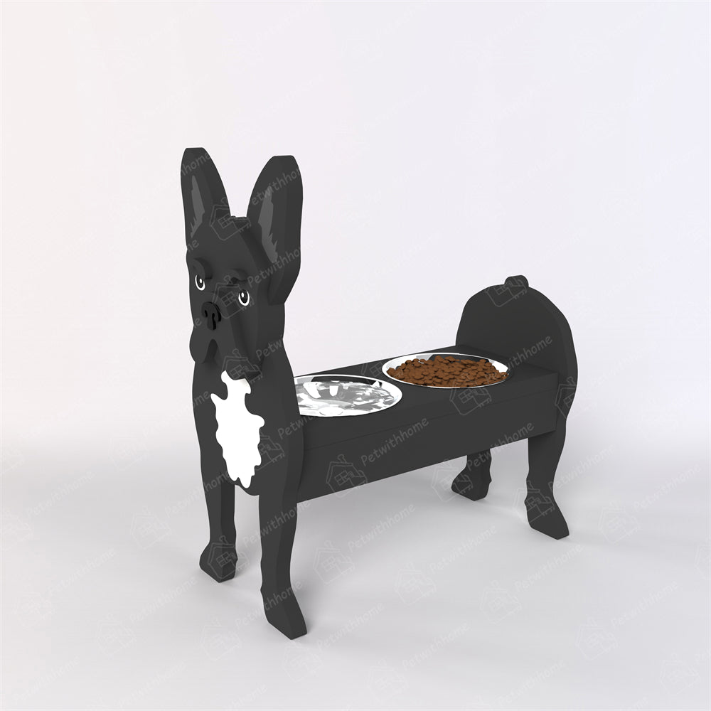 French Bulldog Pet Food Bowl Holder