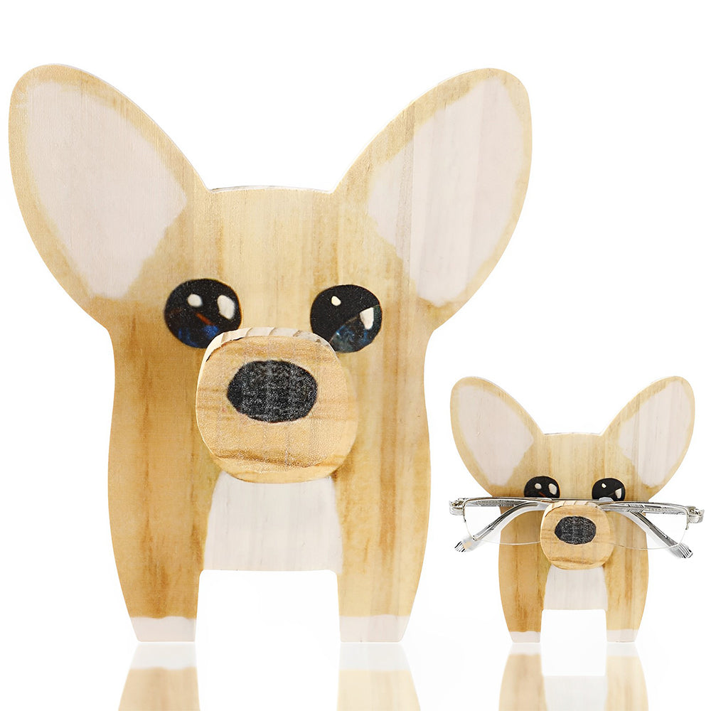 Wooden Cartoon Corgi Eyeglass Holder