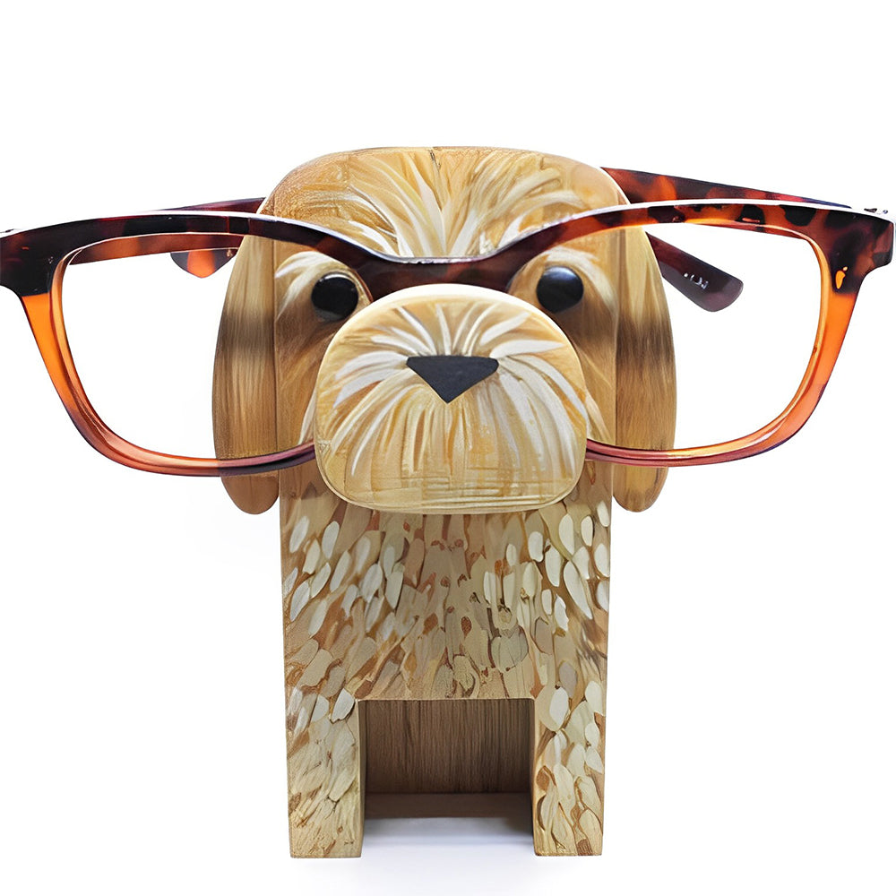 Wooden Cartoon Dog B Eyeglass Holder