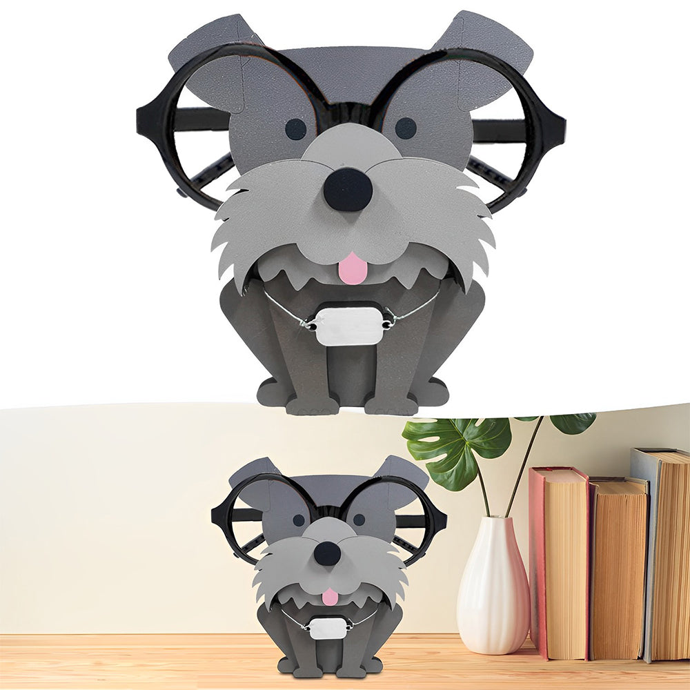 Wooden Cartoon Cute Schnauzer Eyeglass Holder