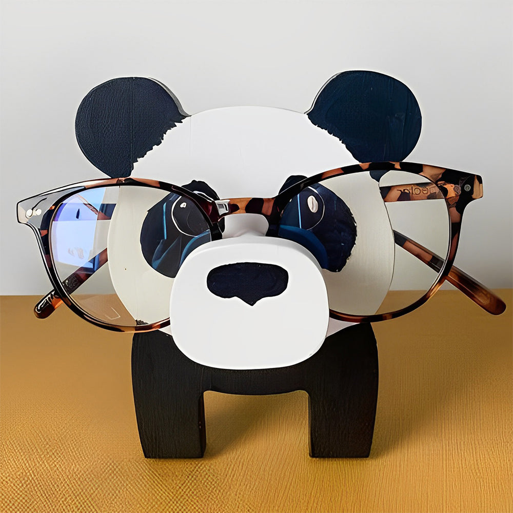 Wooden Cartoon Cute Panda Eyeglass Holder