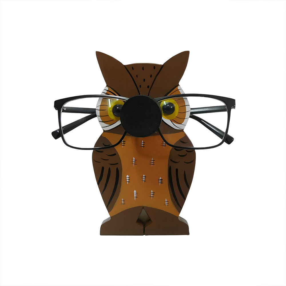 Wooden Cartoon Lovely Owl Eyeglass Holder