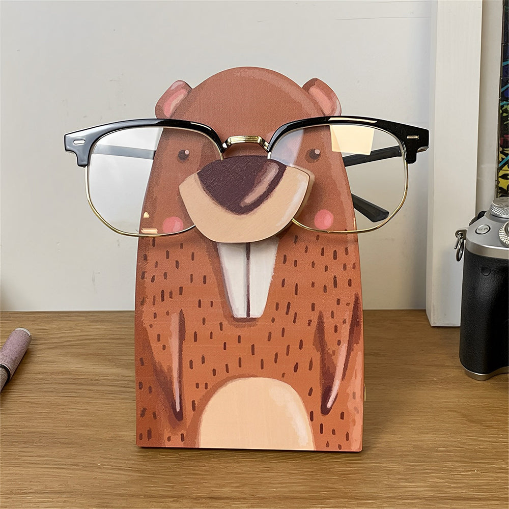 Wooden Cartoon Cute Squirrel Eyeglass Holder