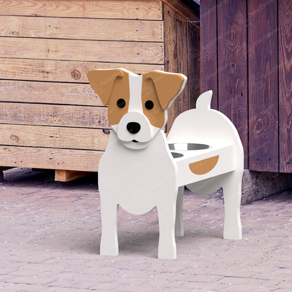 Jack Russell Pet Food Bowl Holder