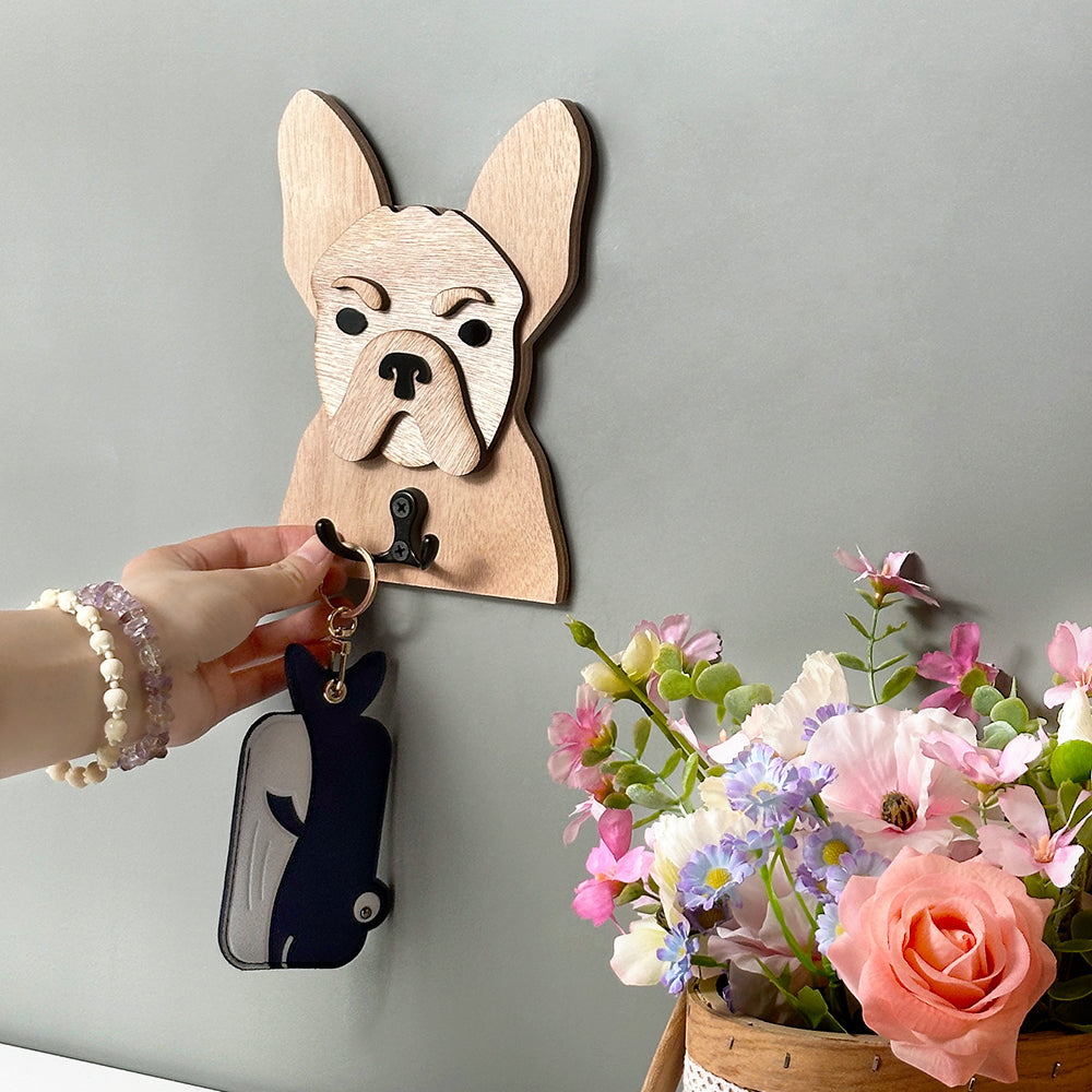 French Bulldog Wooden Hook