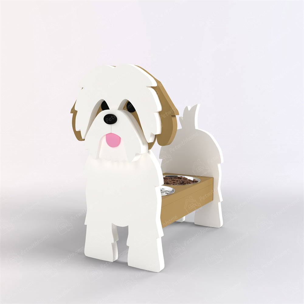 Shih Tzu Pet Food Bowl Holder