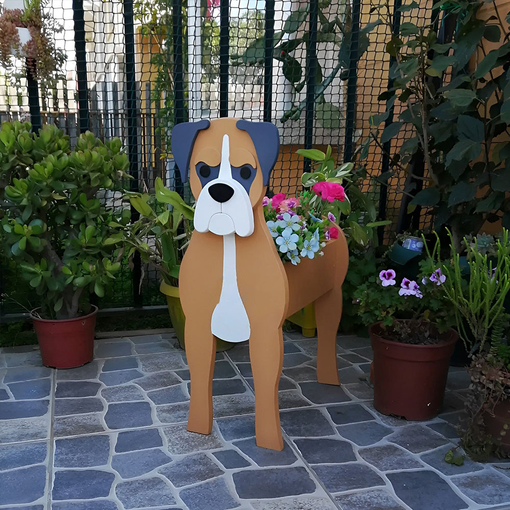 Boxer Dog Planter